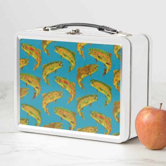 Aspen Leaf Rainbow Trout Seamless Pattern 2018 (In situ)