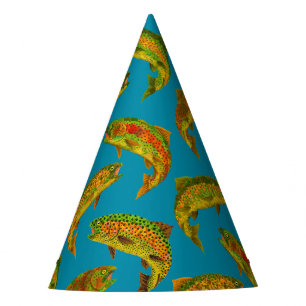 Aspen Leaf Rainbow Trout Seamless Pattern 2018 Feesthoedjes