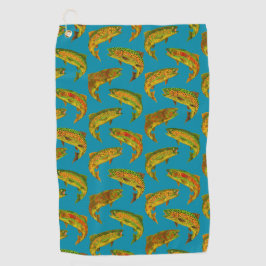 Aspen Leaf Rainbow Trout Seamless Pattern 2018 Golfhanddoek