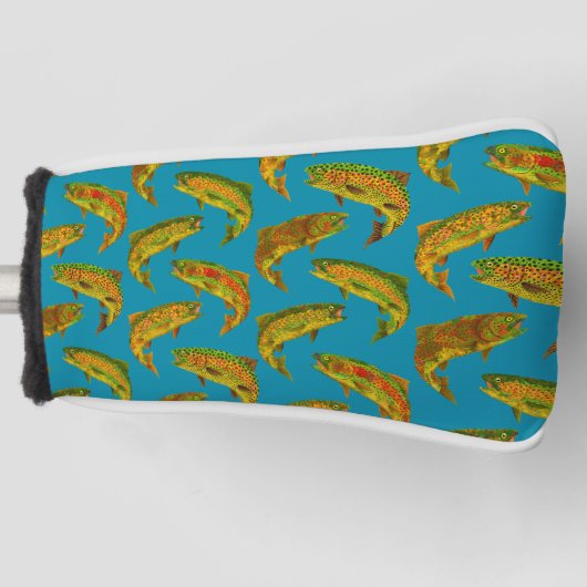Aspen Leaf Rainbow Trout Seamless Pattern 2018 Golfheadcover (Voorkant)