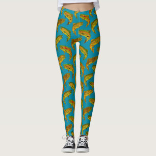 Aspen Leaf Rainbow Trout Seamless Pattern 2018 Leggings