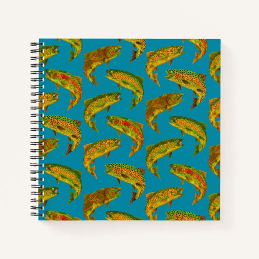 Aspen Leaf Rainbow Trout Seamless Pattern 2018 Notitieboek (Voorkant)