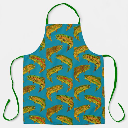 Aspen Leaf Rainbow Trout Seamless Pattern 2018 Schort (Voorkant)
