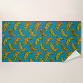 Aspen Leaf Rainbow Trout Seamless Pattern 2018 Strandlaken (Voorkant)