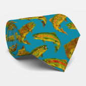 Aspen Leaf Rainbow Trout Seamless Pattern 2018 Stropdas (Opgerold)