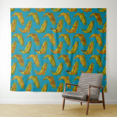 Aspen Leaf Rainbow Trout Seamless Pattern 2018 Wandkleed (In Situ (horizontaal))
