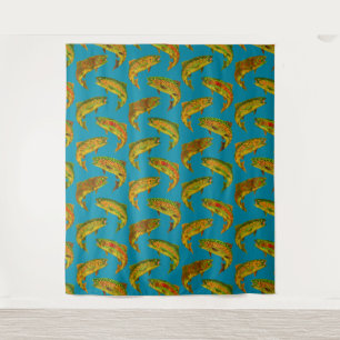Aspen Leaf Rainbow Trout Seamless Pattern 2018 Wandkleed