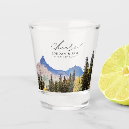 Aspen Photo Mariage Favor Cheers Tir Verre (Devant)