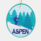 Aspen Ski Circle Gepersonaliseerd Keramisch Ornament (Links)