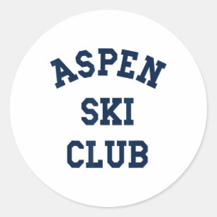 Aspen Ski Club Colorado Ski Berg Reizen Skiër Ronde Sticker