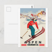 Aspen Ski, Colorado Mountains Briefkaart (Voorkant / Achterkant)