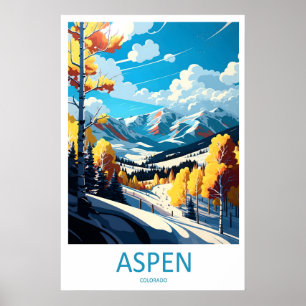 Aspen Ski Vintage Nationale Reisposter Resort Poster