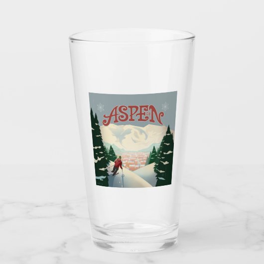 Aspen Skier | Colorado Glas (Voorkant)