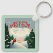 Aspen Skier | Colorado Sleutelhanger (Achterkant)