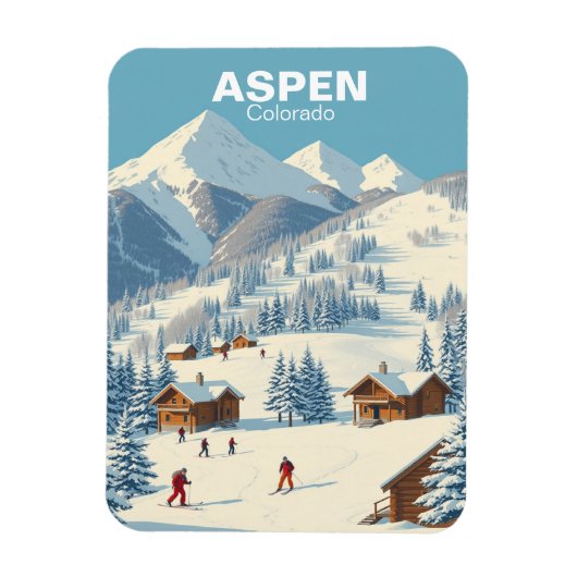  Aspen Skiing Colorado Reizen Magneet (Verticaal)
