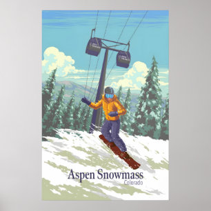 Aspen Snowmass Colorado Skigebied Poster