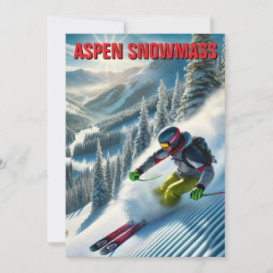 Aspen Snowmass Skiën Feestdagenkaart