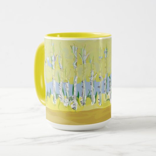 ASPEN Trees hand geschilderd originele koffie-mok Mok (Voorkant links)