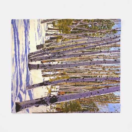 Aspen Trees in het bos Fleece Deken (Voorkant (Horizontaal))
