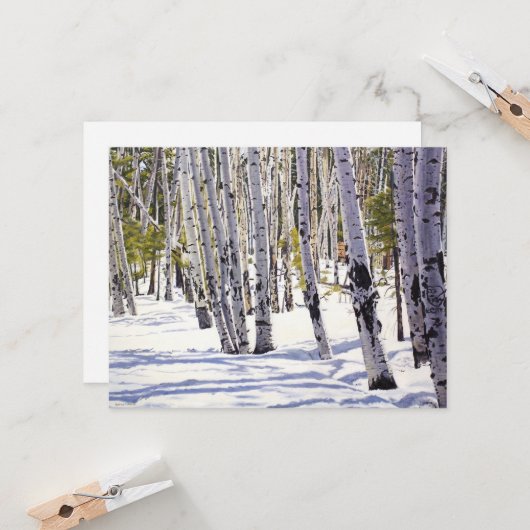 Aspen Trees in het bos Kaart (Voorkant / Achterkant in situ)