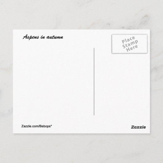 Aspen Trees in het najaar van het Briefkaart (Achterkant)