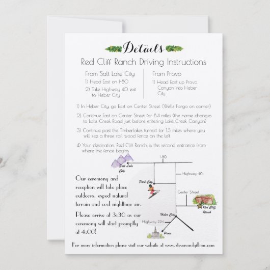 Aspen Trees Natuur Waterverf bruiloft Kaart (Achterkant)