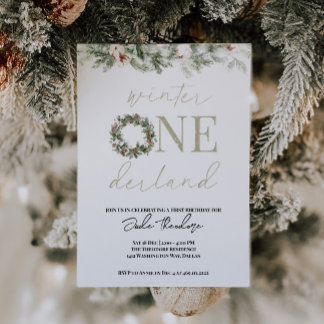 ASPEN Winter ONEderland 1st Birthday Uitnodiging