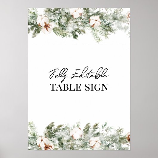ASPEN Winter ONEderland Table Sign Poster (Voorkant)