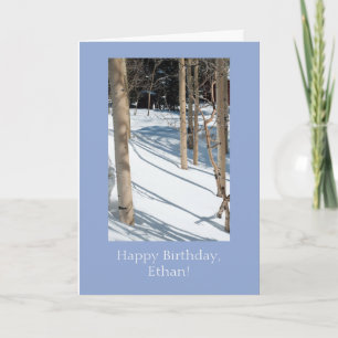 Aspens de neige personnalisés Modèle de carte d'an