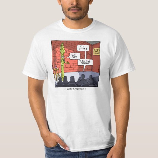Asperge drôle de T-shirt de bande dessinée (Devant)