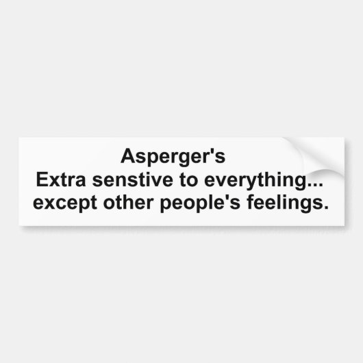 Asperger Bumpersticker (Voorkant)