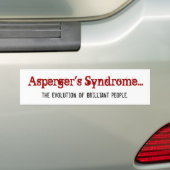 Asperger-syndroom..., de evolutie van brill... bumpersticker (Op auto)