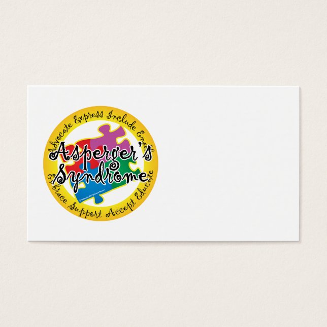 Asperger syndroom Puzzle Pin Visitekaartje (Voorkant)