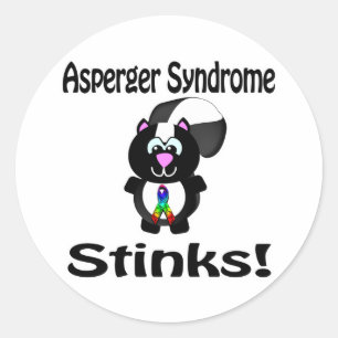 Asperger Syndroom Stinkt Stinkdier Waarschuwingson Ronde Sticker