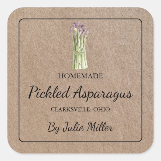 Asperges cuites maison Kraft Étiquette papier (Devant)