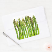 Asperges op wit - Gepersonaliseerd Veggie Achtergr Vierkante Sticker (Envelop)