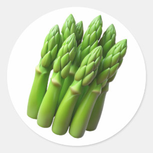 Asperges Plastic 3D – Glanzend rond etiket