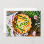 Asperges Quiche met kaas en kruiden Feestdagenkaart (Voorkant / Achterkant)