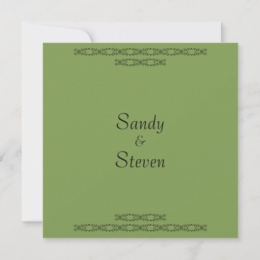 Asperges simples Invitations de mariage vert (Dos)
