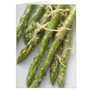 asperges vertes grillées au zeste de citron,