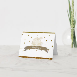 Aspewagen van Assepoester Gouden Glitter Bedankkaa Bedankkaart