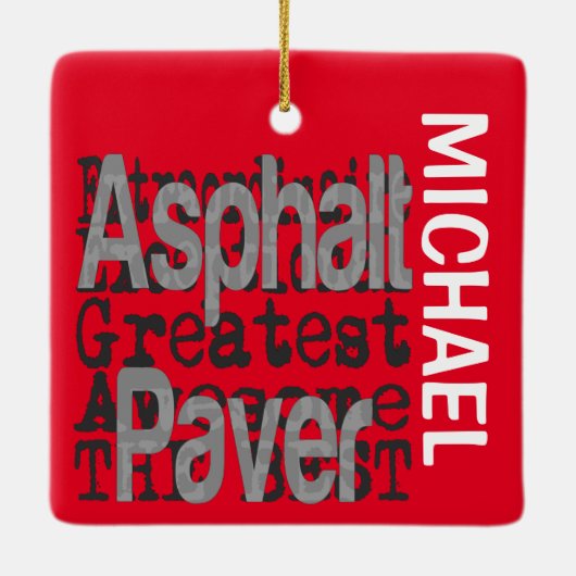 Asphalt Paver Extraordinaire CUSTOM Keramisch Ornament (Achterkant)