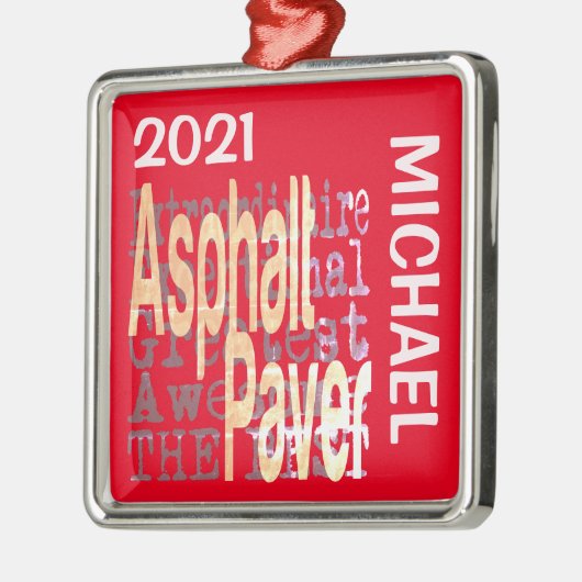 Asphalt Paver Extraordinaire CUSTOM Metalen Ornament (Links)