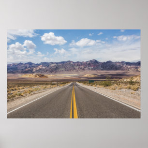Asphalt Road in Death Valley National Park Poster
