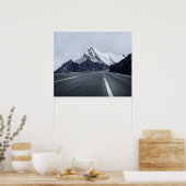 Asphalt Road voor Snow Mountain Poster (Keuken)