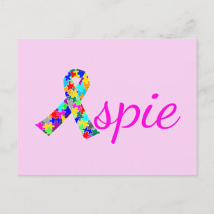 Aspie Cute Pink Asperger Syndroom Ribbon Briefkaart