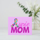 Aspie mama Roze Ribbon Asperger Moederdag Briefkaart (Staand voorkant)