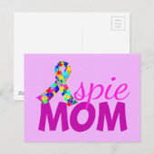 Aspie mama Roze Ribbon Asperger Moederdag Briefkaart (Voorkant / Achterkant)