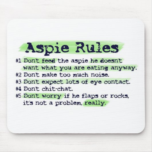 Aspie Rules Muismat (Voorkant)