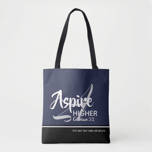 ASPIRE HOGER Inspirerend Christelijk NAVY Draagtas (Voorkant)